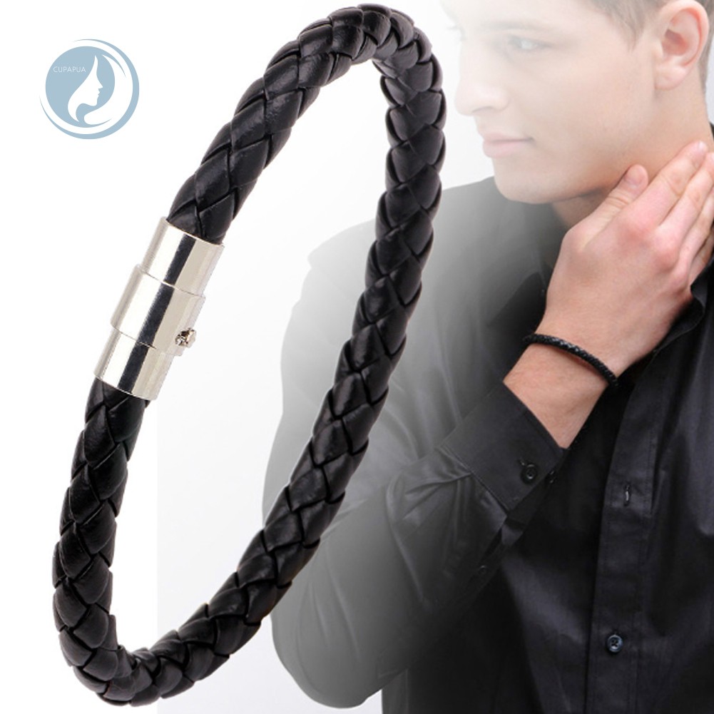 pulsera de cuero trenzado para hombre