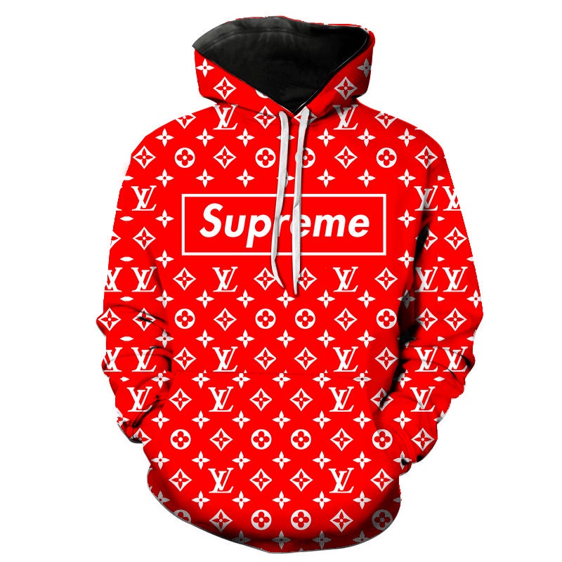 Sudadera supreme hotsell roja louis vuitton