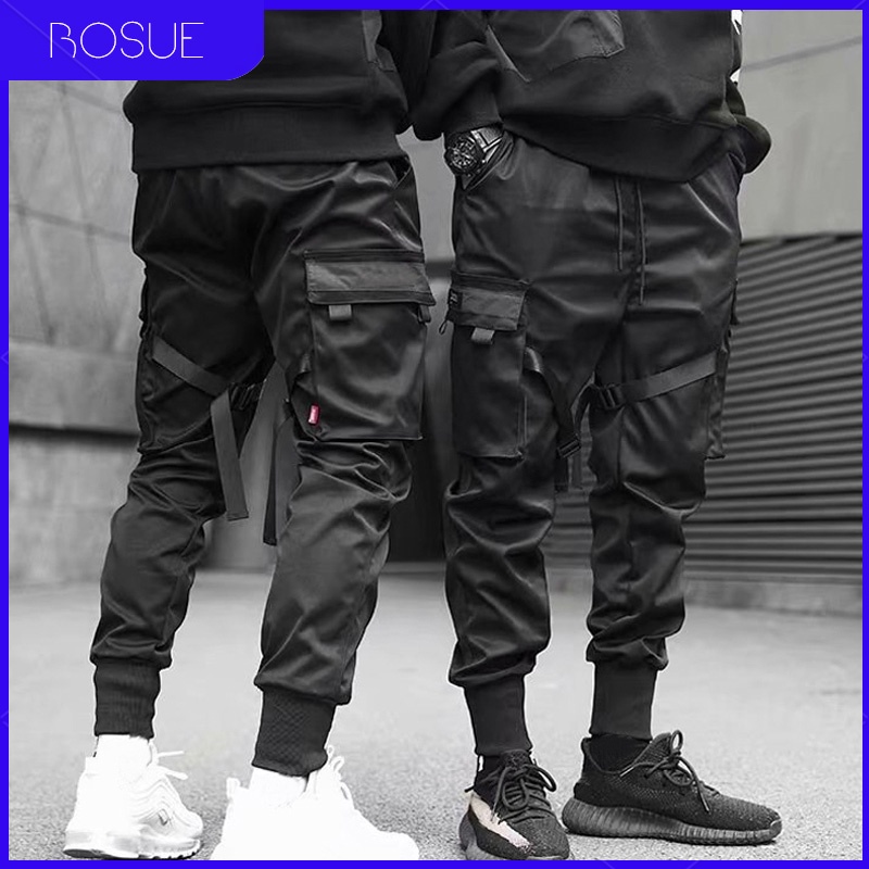 Moda Casual Los Hombres con múltiples Bolsillos Harem Pantalones