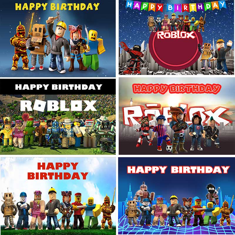 Telón de fondo para fotos de cumpleaños Roblox para niños y niñas, baby  shower, decoración de videojuegos, fiesta de cumpleaños, decoraciones para  sesión de fotos : : Electrónicos