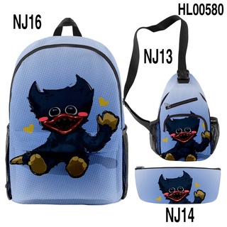 Cosplay huggy wuggy sacos poppy playtime jogo mochila de três peças  conjunto ombro + mochila caneta saco 3 em 1 conjuntos B - Cdiscount  Bagagerie - Maroquinerie