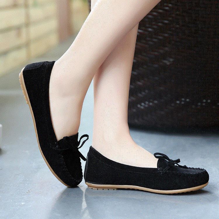 Mocasines De Moda Zapatos Lazo De Gran Tamano Cabeza Redonda De Las Mujeres kasut perempuan Shopee Mexico