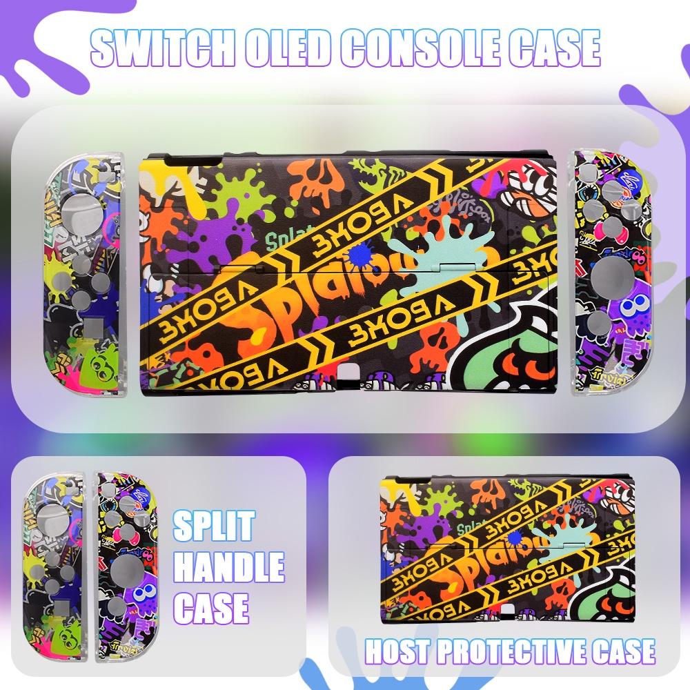 VGTIME Splatoon 3 Theme Funda Protectora Para Nintendo Switch/OLED hard  Case Para NS Console Y Joy-Con Controladores