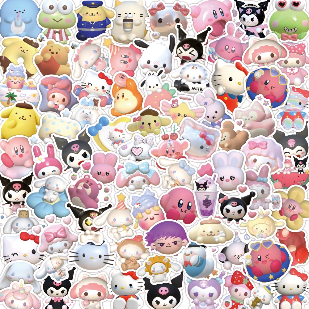 60 Pegatinas De PVC Impermeables De Dibujos Animados 3D (2 Diseños ...