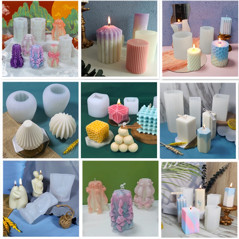 Molde para velas DIY, molde para velas de soja en forma de cubo, molde para  velas de aromaterapia DIY, silicona 3D -  España