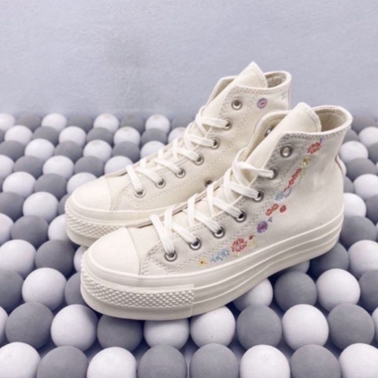 Converse All Star Lift Suela Gruesa Bordada Pequena Flor De Primavera Caliente Hombres Mujeres Zapatos Deportivos Casual Lona Zapatillas De Deporte Aumentar 087 Shopee Mexico