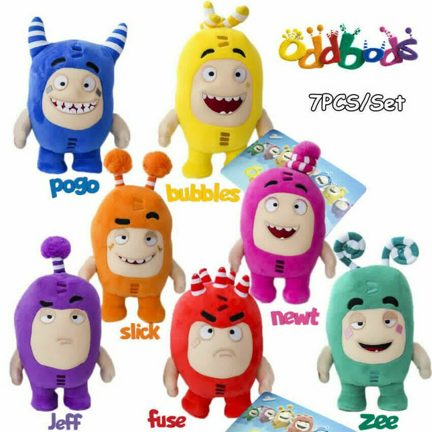 25cm Oddbods Peluche Newt Bubbles Pogo Zee Jeff Fuse Slick Suave