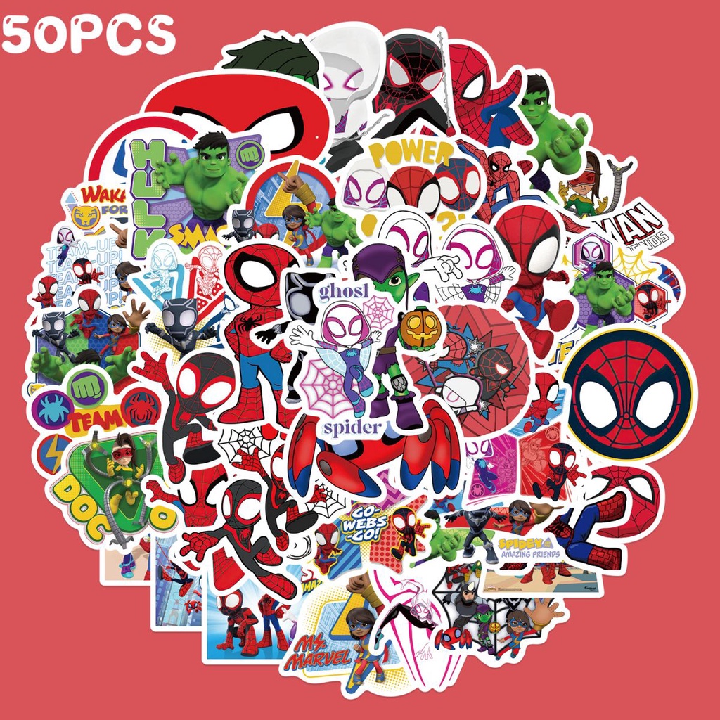 50PCS Spider-Man Y Sus Increíbles Amigos De Dibujos Animados Lindo Pegatina  Teléfono Portátil Impermeable Decorativo Graffiti Calcomanía | Shopee México