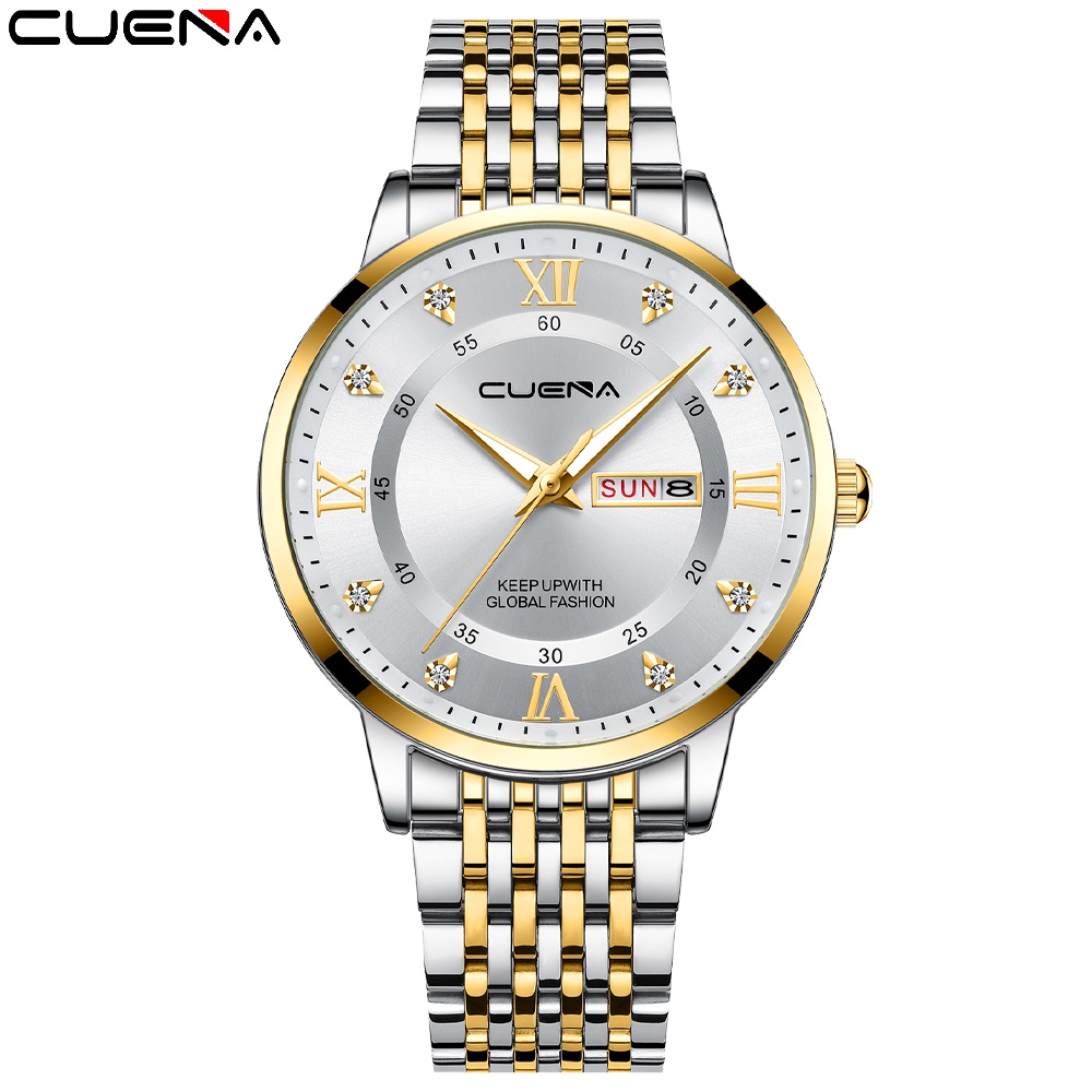 CUENA Relojes De Hombre Marca Original Moda De Lujo Casual De Negocios De Acero Inoxidable 6008 Shopee Mexico