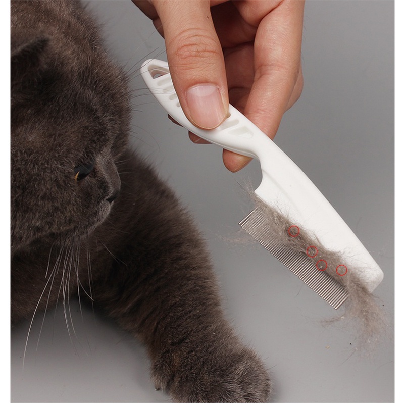 Peine Antipulgas De Acero Inoxidable Para Perros Y Gatos: Cepillo De Aseo Profesional, Elimina Liendres