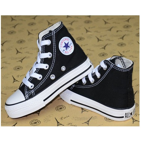 Zapatos De Lona All Star Para Ni os Y Ni as Para Correr De Alta Ayuda Negro Talla 23 34