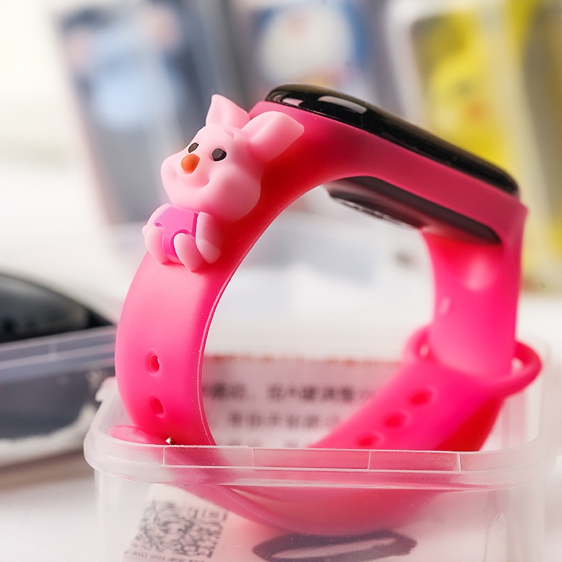 Con Caja relojes Led Ninos Deportes Digital Reloj De Dibujos Animados Anime Impermeable Touch Muneca Estudiante Electronico Regalo De Pvc xiaomi band 4 Bikachu mickey winnie bunny Pink Pig Shopee Mexi...