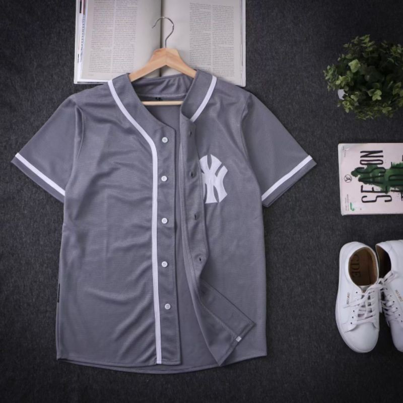 Camisa de béisbol Ny lista blanca negra