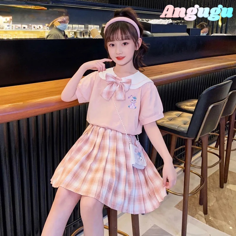 Angugu Moda Infantil 2PCS Blusas Falda Baju Beb Ni a Coreano