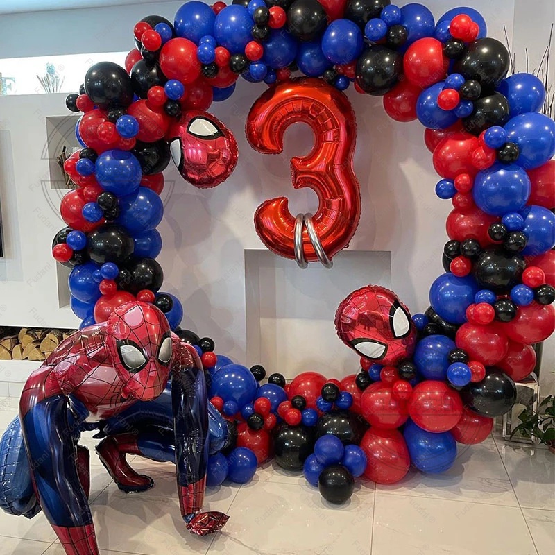 96 Piezas Niños Cumpleaños Rojo Azul Globo Guirnalda Arco Kit Para  Decoraciones De Fiesta 1-9 Años Spiderman 3D Papel De Aluminio Globos  Temática Niñas Regalos De