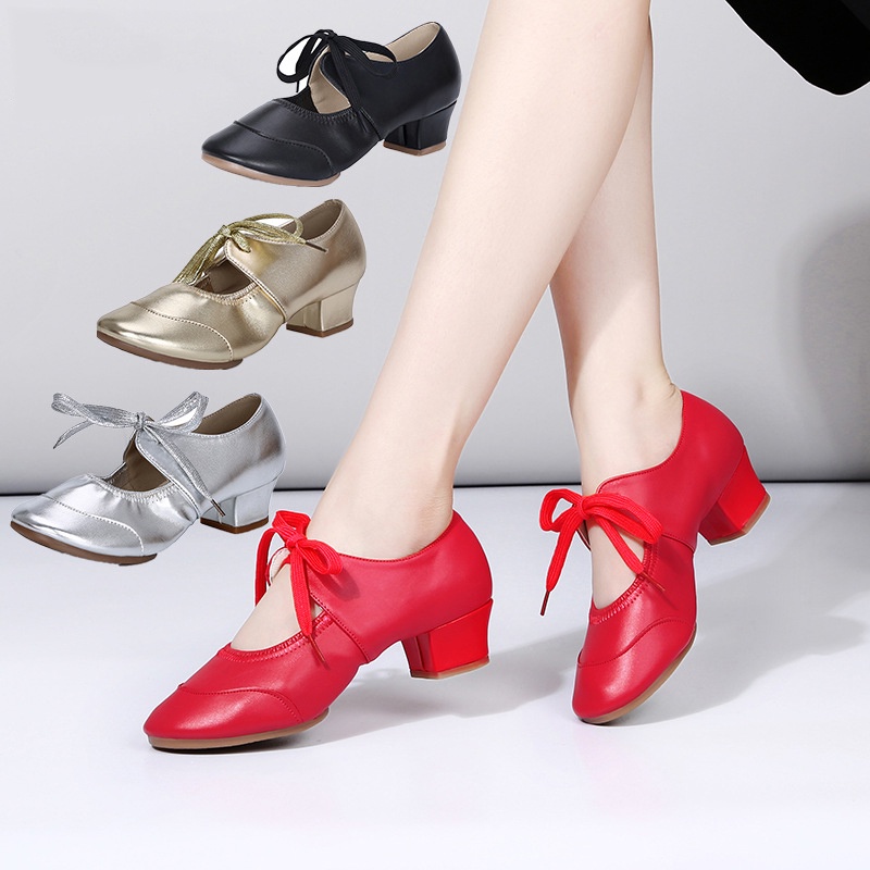  Zapatos de jazz para mujer y niños, zapatos de danza de ballet  para niñas, zapatos de baile de lona para profesores, entrenamiento de  salsa, bailando, zapatillas suaves para mujer (color: rojo