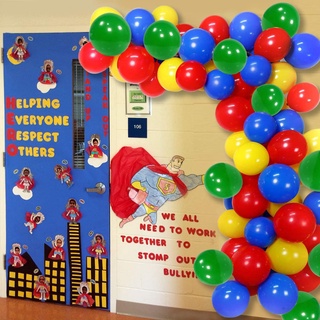 Arco de globos de circo y rojo, amarillo, azul, verde, 4 tamaños, 18, 12,  10, 5 pulgadas, kit de guirnalda de globos, suministros de fiesta de