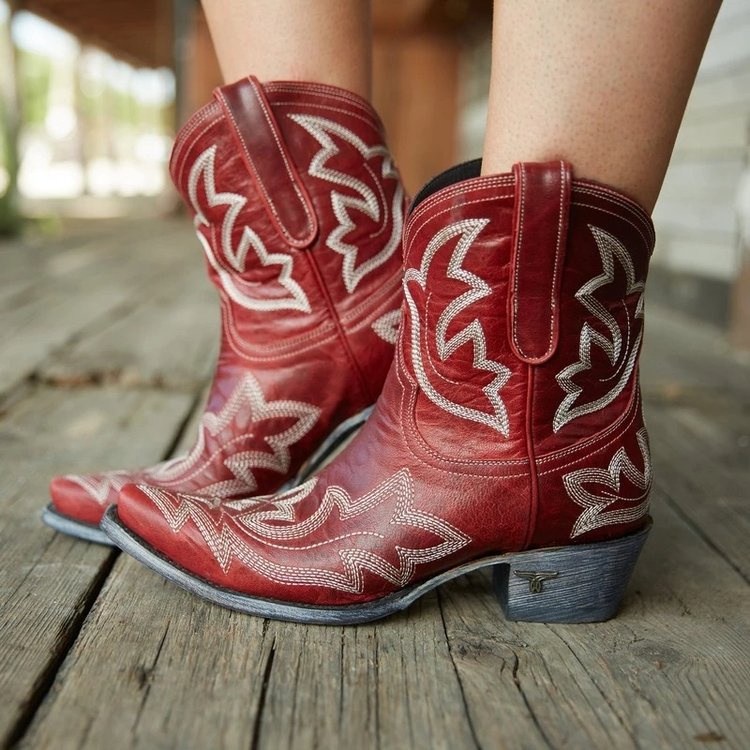 botas Bordadas mujer De Tobillo De Vaquero De Cuero Sintético Para Tacón  Alto De Cuña Vaquera Occidental De Impresión De Serpiente