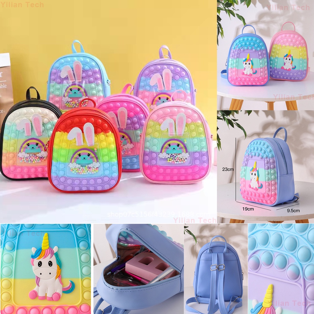 Bolso De Felpa Suave De Dibujos Animados Para Niña, Mochila Pequeña Con  Cremallera Para Estudiante, Mochila De Piel De Arcoíris De Unicornio Con  Pelota Para Chico, Nueva Mini Mochila De Muñeca De