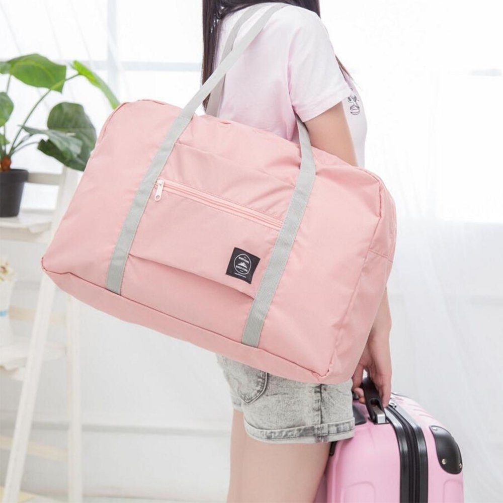 Bolsa de mano para mujer, bolsa de viaje grande con bolsa para zapatos, 2  en 1, para colgar maleta, traje de viaje, Rosado, Bolsa de viaje