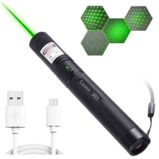 Puntero laser recargable usb - verde (303) - Oportunidades Vip