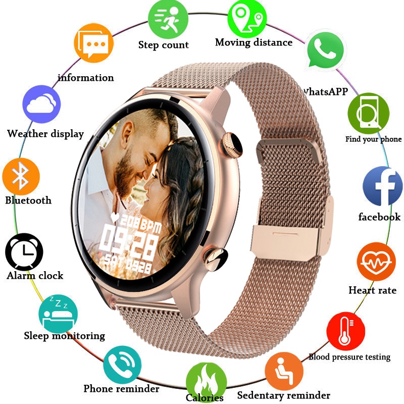 2022 Nuevo Reloj Inteligente Mujer Con Hacer Llamadas Hombres Mujeres  Smartwatch Presión Arterial Deportes Fitness Tracke Para Android Samsung  Apple