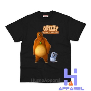 Camiseta Grizzy e Lemmings Infantil Camisa Juvenil Personagens Desenho Kids  Azul Crianças Festa Presente