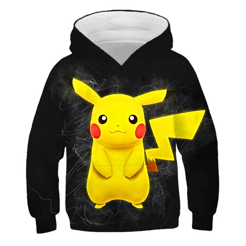 Año 2022, sudaderas con capucha de dibujos animados de Pokemon para niños,  sudadera de Pikachu, ropa de manga larga para niños, Top de moda para niños  de 4 a 14 años, ropa