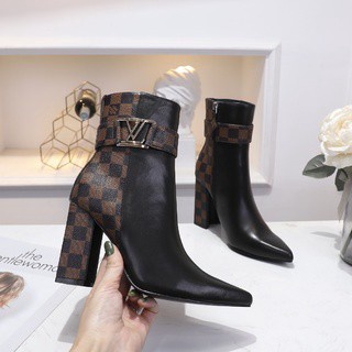 [Originales 100 %] Botas Louis Vuitton Versión Alta Zapatos Cortos Europeos  Talla 35-40 KHRu