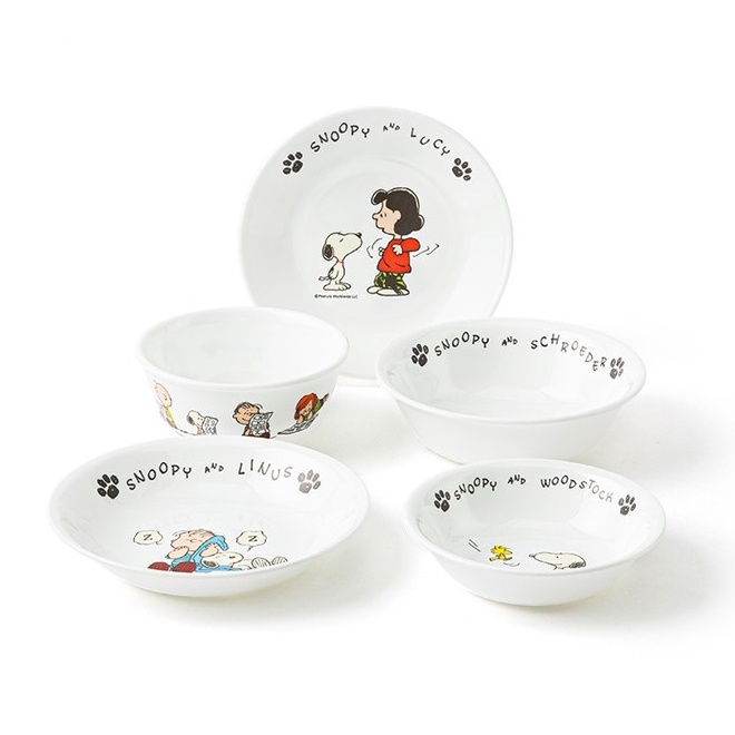 Corelle Snoopy Re born Edition Juego De 5 Piezas Vajilla Para Bebe Plato De Cena Edicion Reborn Shopee Mexico