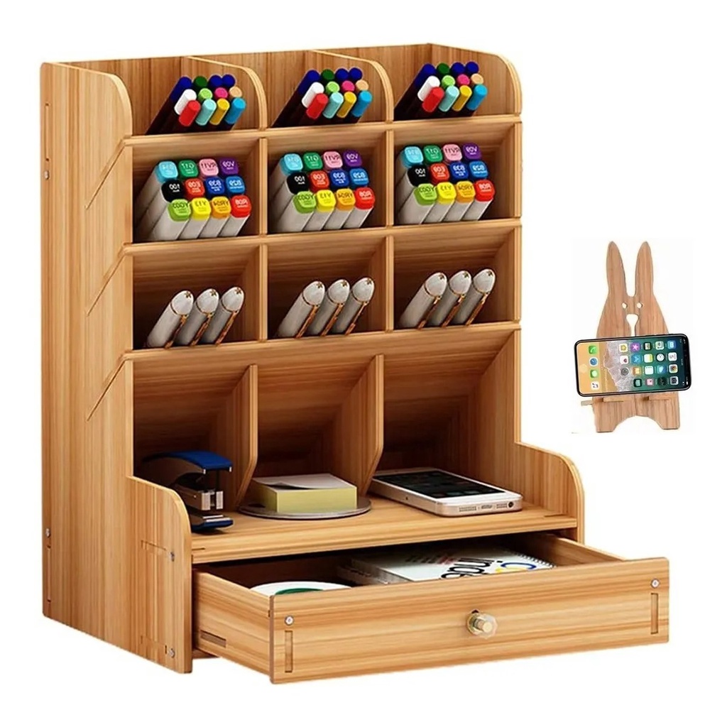 Organizador de escritorio con 4 cajones, soporte para lápices de  escritorio, caja de almacenamiento para escritorio, organizador de  maquillaje