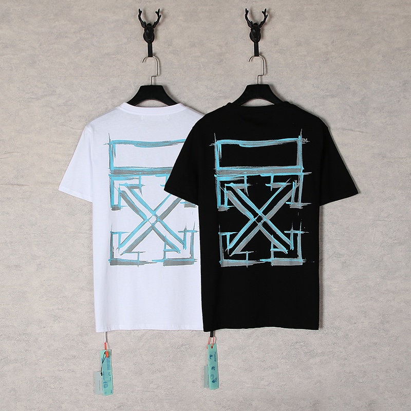 OFF WHITE 1246 2022 Nuevo Blanco Roto Camiseta De Verano Hombres Mujeres O Cuello Casual Suelto Camisetas De Manga Corta Redonda Transpirable Shopee Mexico