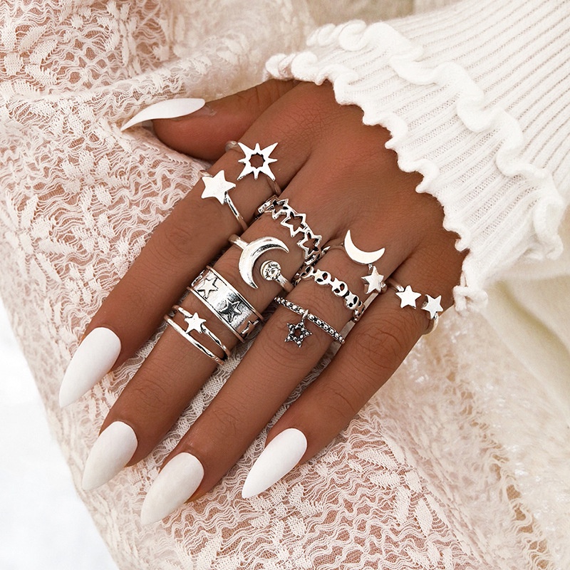 10 Anillos Simples Vintage Para Mujer Ni a Regalo De Moda Punk