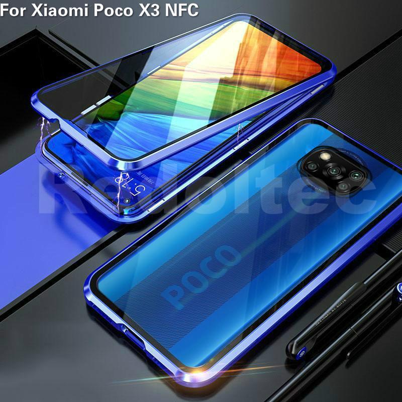 Funda Magnética 360 ° para Xiaomi Poco X3 Pro con cuerpo completo de vidrio  templado