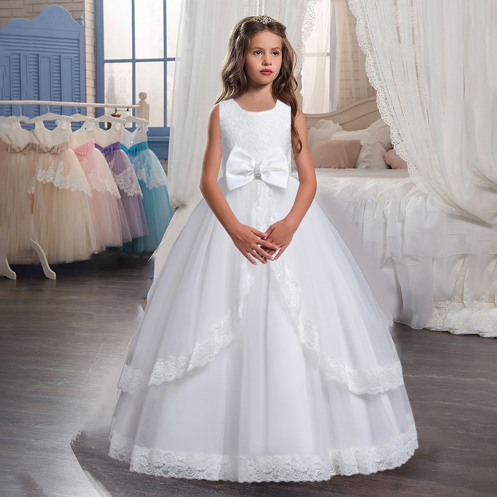 Vestido de princesa blanco para fashion niña