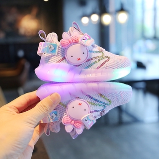 Zapatillas deportivas para niños y niñas, zapatos luminosos con luz LED,  zapatos deportivos, zapatos escolares para niñas pequeñas (blanco, 3.5 años)