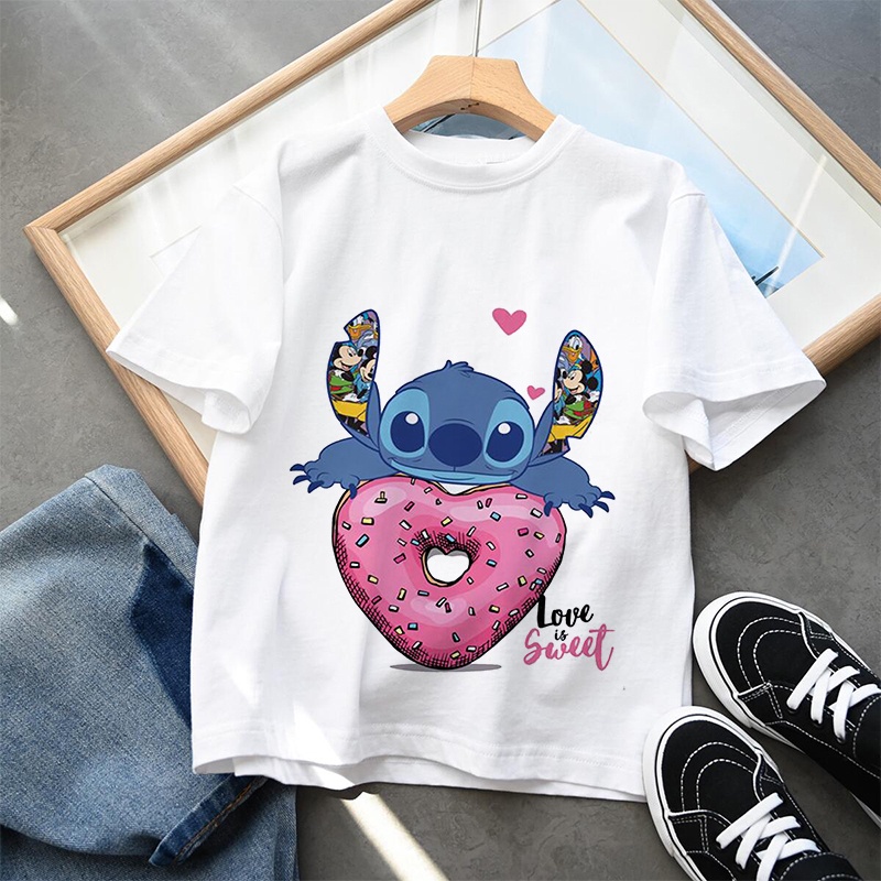 Disney Lilo & Stitch - Camiseta de cumpleaños para niña, Blanco