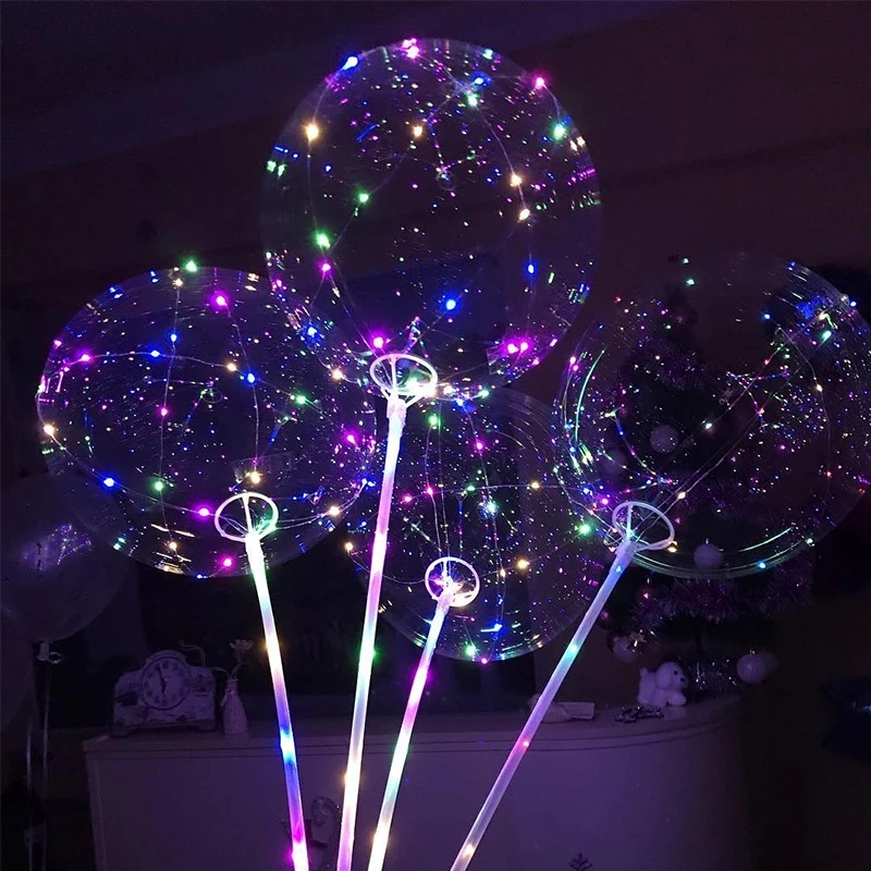 Kumozawa Globo LED Globos Transparente Bobo Luminoso Decoración De Boda  Fiesta De Cumpleaños Niños Año Nuevo 2021
