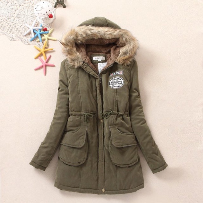 Versi n Coreana De Las Mujeres De Invierno Chaquetas De Cintura De Talle Con Capucha Cuello De Piel Algod n Acolchado Chamarra De Media Longitud De