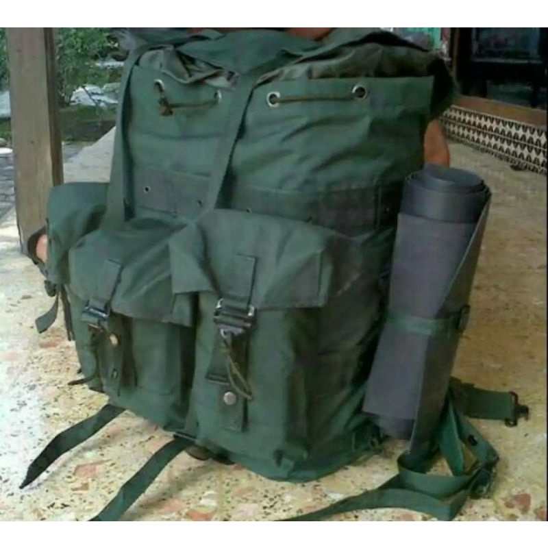 Coreano liso ejercito verde mochila mochila original militar corto