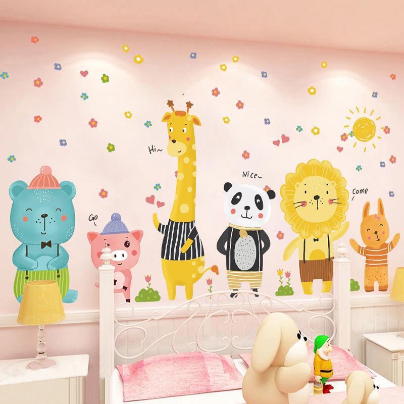  Cuadro de pared con dibujos animados en 3D, para habitación de  niños, 169.3 in x 118.1 in : Bebés