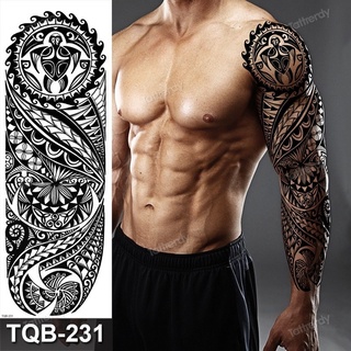 Tatuaje de manga de brazo grande boceto León Tigre impermeable tatuaje  temporal pegatina salvaje feroz Animal hombres pájaro completo tótem tatuaje