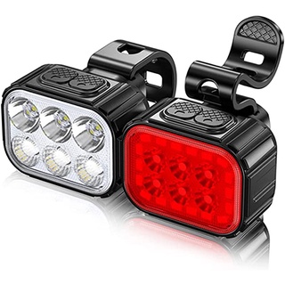 Luz De Bicicleta Q6 2PCS LED Luces Traseras Delanteras USB Carga Faro  Delantero Ciclismo Trasera Linterna Accesorios Lámparas