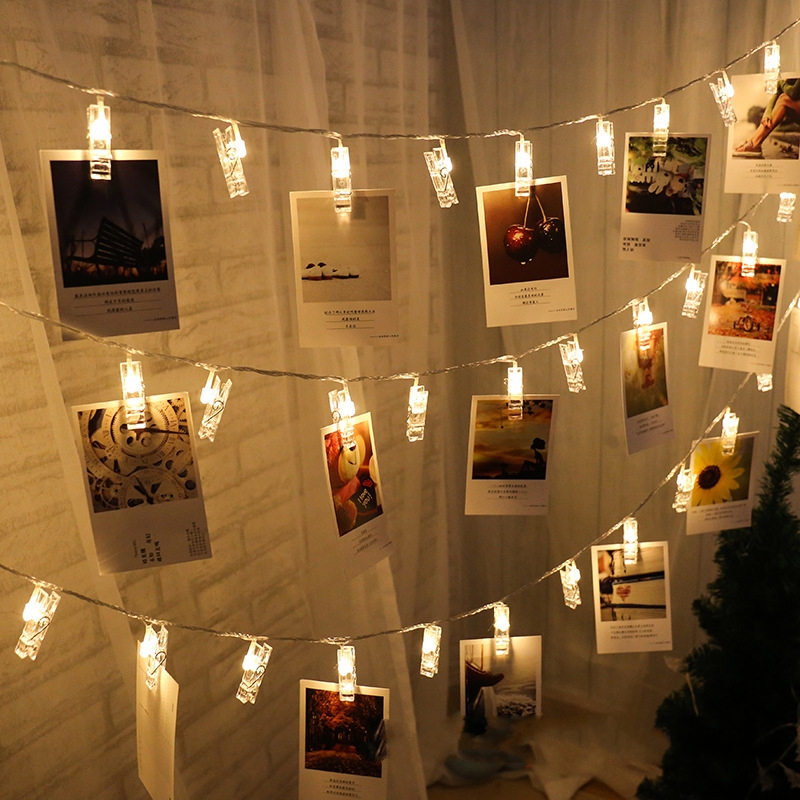 [1 2.5 3m Clip De Fotos De Pared Cadena De Luz] [foto Decoración De 