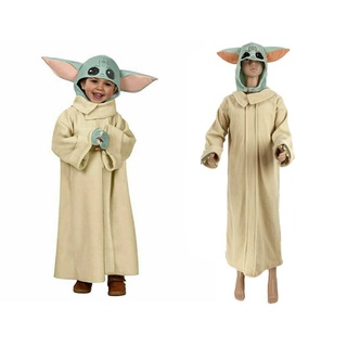 Disfraz de bebé Yoda para niños Mandalorian Cosplay Halloween con sombrero