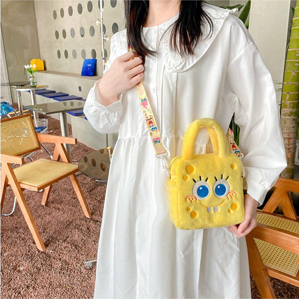 AUDRA Casual Bolsos de mujer Portatil Bolsos cruzados de felpa Bolsos estilo coreano Patrick Star Bob Esponja Todo partido Dulce JK Uniforme Accesorios Viajes Bolsas pequenas bonitas Shopee Mexico