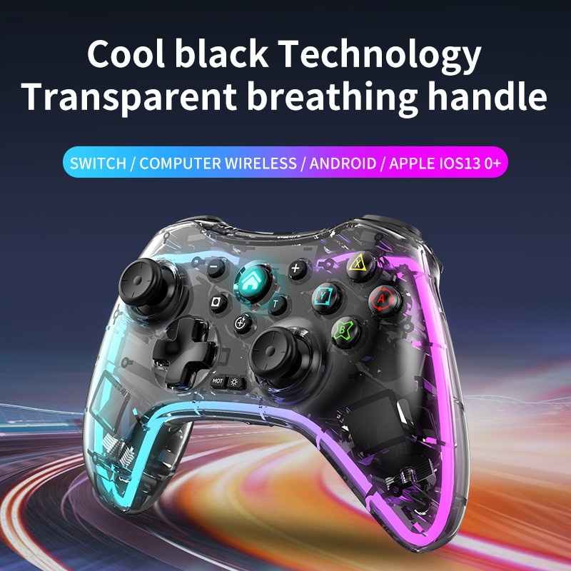 Control Inalámbrico Bluetooth Transparente Nintendo Switch Pro Joystick ...