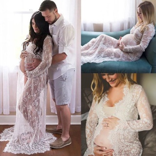 Vestidos De Encaje De Maternidad De Verano Para Sesión De Fotos