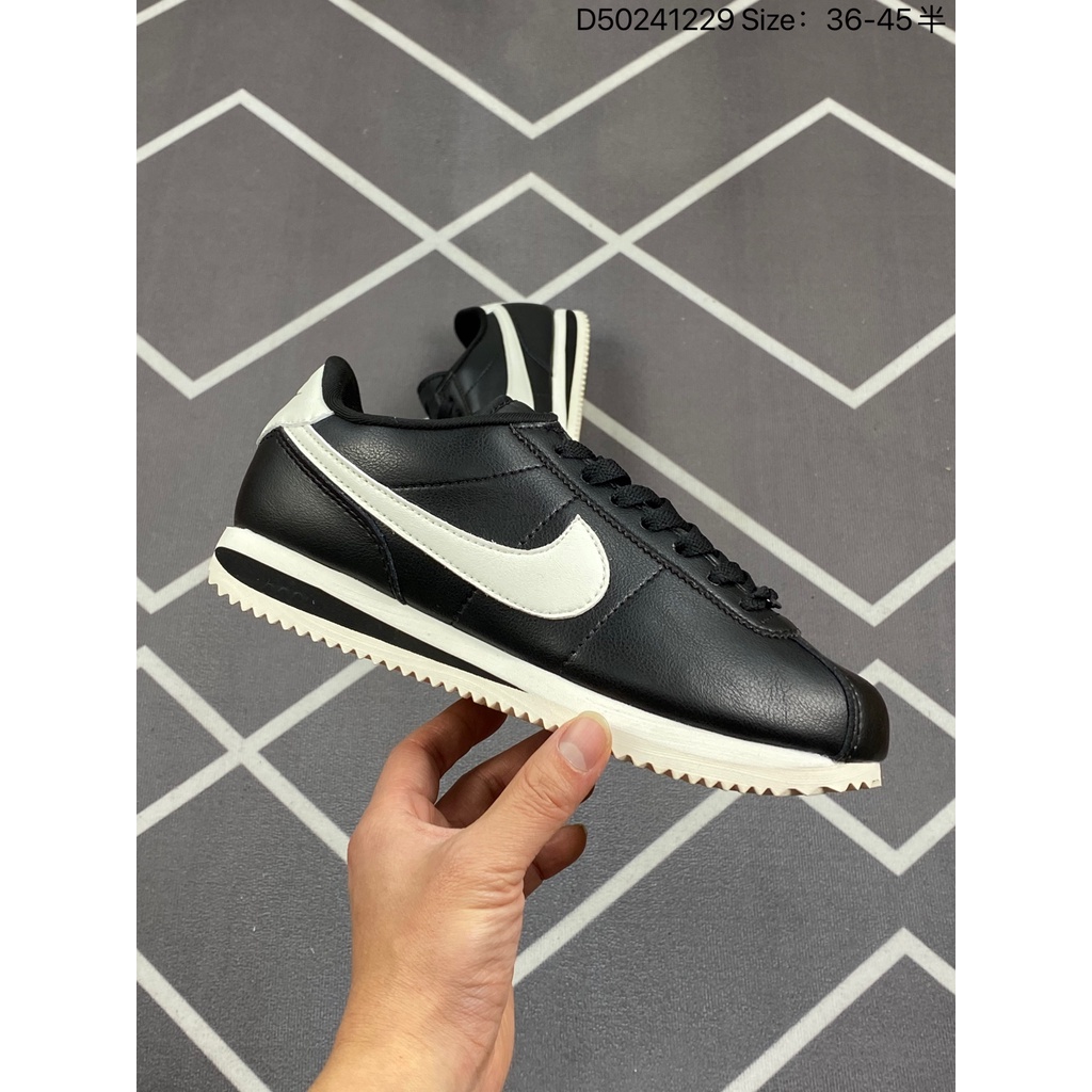 Nike leather cortez black sales
