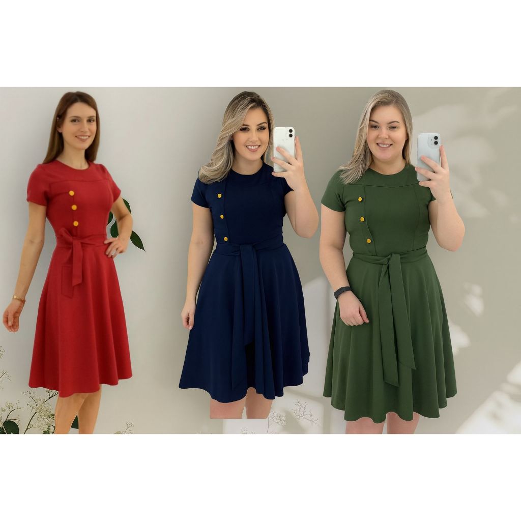 Vestidos Midi Evangélicos De Talla Grande Con Mangas Acampanadas Verdes ...